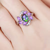 Bohemian Flower Shape Cubic Zirconia 925 Sterling Silver Engagement Ring