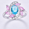 Bohemian Flower Shape Cubic Zirconia 925 Sterling Silver Engagement Ring