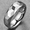 6mm Silver Rhombus Polished Tungsten Carbide Wedding Band