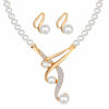 Twisted Pearl & Crystal Necklace & Earrings Jewelry Set