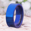 8mm Polished Blue Tungsten Carbide Wedding Band
