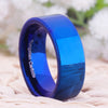 8mm Polished Blue Tungsten Carbide Wedding Band