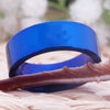 8mm Polished Blue Tungsten Carbide Wedding Band