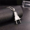 Electric Plug Design Hiphop Rope Chain Pendant Necklace