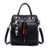 Soft PU Leather Vintage Travel Backpack & Shoulder Bag