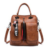 Soft PU Leather Vintage Travel Backpack & Shoulder Bag