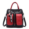 Soft PU Leather Vintage Travel Backpack & Shoulder Bag