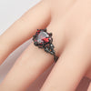 Skull, Skeletons and Cubic Zirconia Heart Vintage Ring