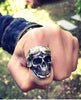 Gothic Skull with Glasses 925 Sterling Silver Biker Adjustable Ring