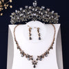 Baroque Vintage Crystal Beads and Rhinestone Tiara, Necklace & Earrings Jewelry Set