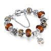 Crown & Crystal Stainless Steel Charm Bracelet