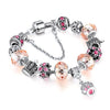 Crown & Crystal Stainless Steel Charm Bracelet