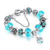 Crown & Crystal Stainless Steel Charm Bracelet