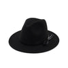 Wool Felt Fedora Hat with Black Leather Band