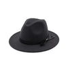 Wool Felt Fedora Hat with Black Leather Band