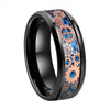 8mm Black Mechanical Gear Carbon Fiber Inlay Tungsten Carbide Wedding Band