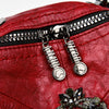 Gem Stud & Tassel PU Leather Travel Backpack & Shoulder Bag