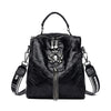 Gem Stud & Tassel PU Leather Travel Backpack & Shoulder Bag
