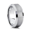 Men's Ring and Zirconia Women's Ring Tungsten Carbide Silver Wedding Rings Set
