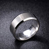Clear Zirconia and Brushed Matte Stainless Steel Wedding Matching Ring Set