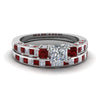 His & Hers Red Koa Wood Inlay and White Zircon Engagement Wedding Ring Set