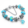 Crystals, Beads & Silver Chain Charm Bracelet