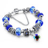 Crystals, Beads & Silver Chain Charm Bracelet