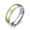 Silver & Gold Tungsten and Rhinestones Zircon Wedding Ring Set