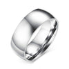 His & Hers Wedding Bands - Smooth Silver Plated Band and Zircon Heart Rings