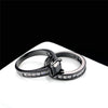 Black & White Celtic Dragon Cubic Zirconia Wedding Engagement Ring Set