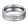 Silver & Cubic Zirconia Tungsten Carbide Wedding Engagement Ring Set
