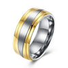 Gold & Silver Plated 316L Stainless Steel and Cubic Zirconia Wedding Ring Set