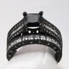 Celtic Dragon Set - Tungsten Carbide Band and Black Zirconia Engagement Wedding Ring