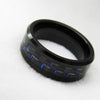 His & Hers Blue Cubic Zirconia and Tungsten Carbide Carbon Fiber Inlay Wedding Ring Set