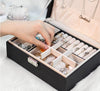 Portable Double Layer PU Leather Jewelry Storage Box
