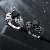 Punk Skull & Crystal Heart Cubic Zirconia Wedding Ring