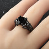 Punk Skull & Crystal Heart Cubic Zirconia Wedding Ring