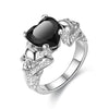 Punk Skull & Crystal Heart Cubic Zirconia Wedding Ring