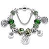 Fashion Green Tree of Life & Flower Charm Fashion Bracelet