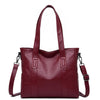 Large Capacity Soft Genuine Sheepskin Leather Tote Handbag & Shoulder Bag