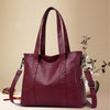 Large Capacity Soft Genuine Sheepskin Leather Tote Handbag & Shoulder Bag