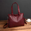 Large Capacity Soft Genuine Sheepskin Leather Tote Handbag & Shoulder Bag