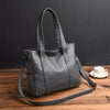 Large Capacity Soft Genuine Sheepskin Leather Tote Handbag & Shoulder Bag