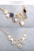 Austrian Crystal and Rhinestone Geometric Square Necklace & Earrings Jewelry Set