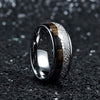 Arrow Hawaiian Koa Wood & Meteorite Inlay Tungsten Carbide Wedding Band
