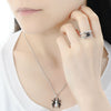 Spider 925 Sterling Silver Necklace, Earrings & Ring Fashion Jewelry Set