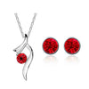 Czech Rhinestone Ribbon Necklace & Earrings Jewelry Set