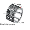 Four Chinese Creatures: Bird, Turtle, Tiger, Dragon Pure Silver Biker Vintage Ring