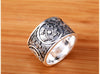 Four Chinese Creatures: Bird, Turtle, Tiger, Dragon Pure Silver Biker Vintage Ring