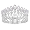 Royal Queen & King Silver Plated Crystal & Rhinestone Baroque Wedding, Prom Crown